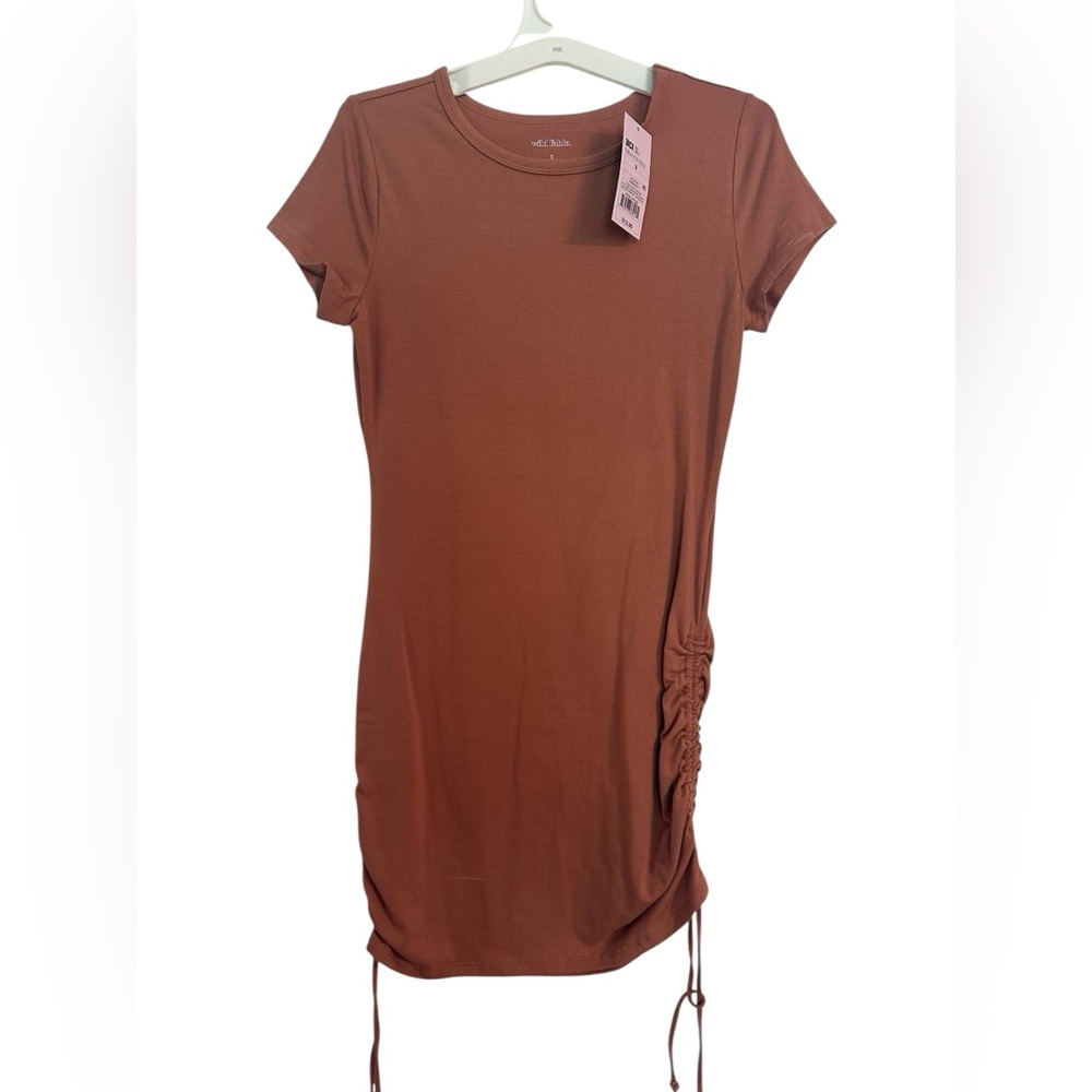 Wild Fable Rust Short Sleeve Ruched Tee